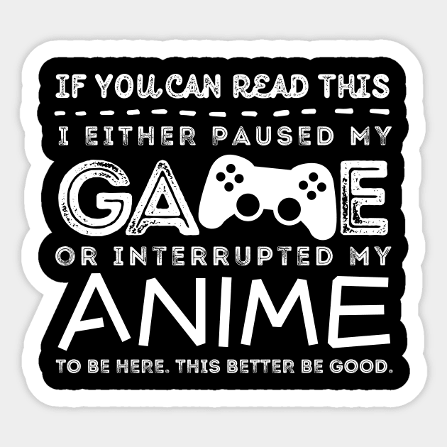Anime And Gaming Lover Sticker by Teewyld